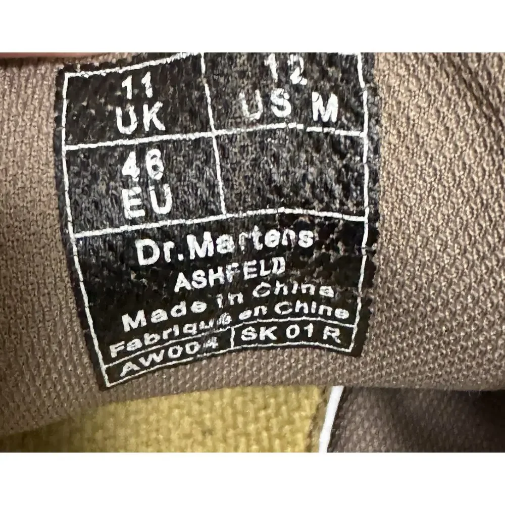 Dr Martens Ashfeld Oxfords Dark Brown Leather Pebbled Lace Up Shoes Mens US 12